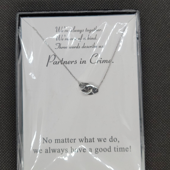 Silver Handcuff-Partners in Crime Necklace - Picture 1 of 2